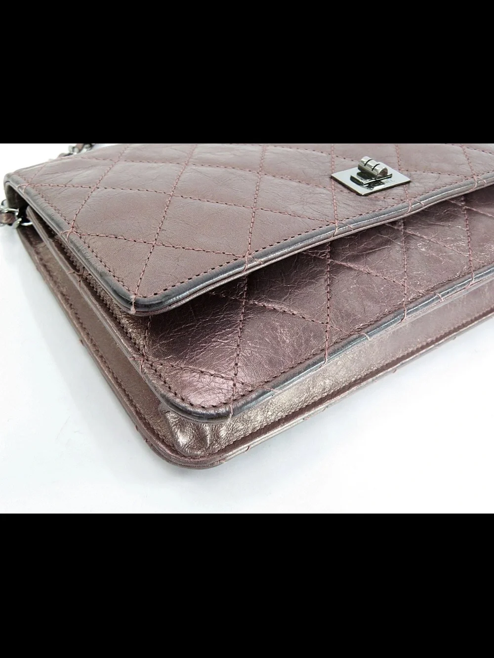 CHANEL Quilted Metallic Rose Pink Chain Crossbody Bag